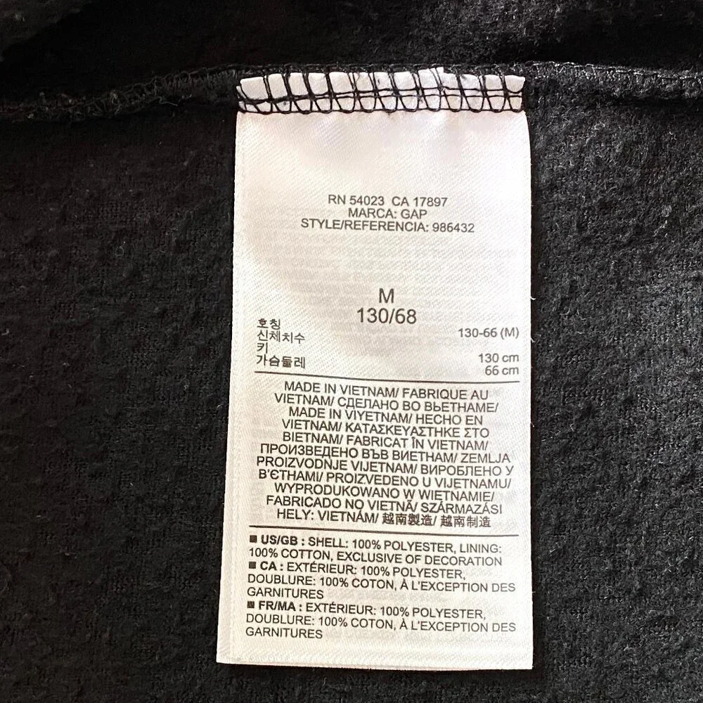 Gap Kids Boys Black Fleece Full Zip Logo Hoodie 8